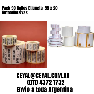 Pack 90 Rollos Etiqueta  95 x 20 Autoadhesivas