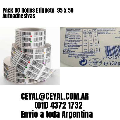 Pack 90 Rollos Etiqueta  95 x 50 Autoadhesivas