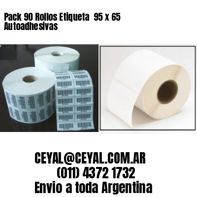 Pack 90 Rollos Etiqueta  95 x 65 Autoadhesivas