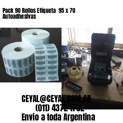 Pack 90 Rollos Etiqueta  95 x 70 Autoadhesivas