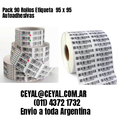 Pack 90 Rollos Etiqueta  95 x 95 Autoadhesivas