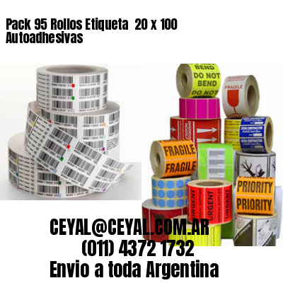 Pack 95 Rollos Etiqueta  20 x 100 Autoadhesivas