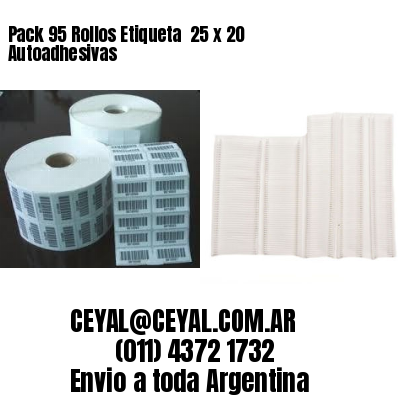 Pack 95 Rollos Etiqueta  25 x 20 Autoadhesivas