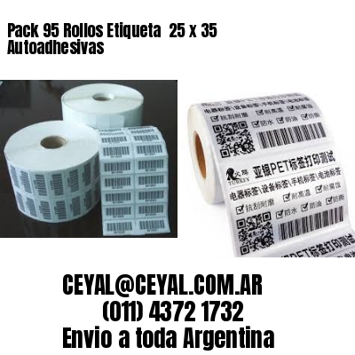 Pack 95 Rollos Etiqueta  25 x 35 Autoadhesivas