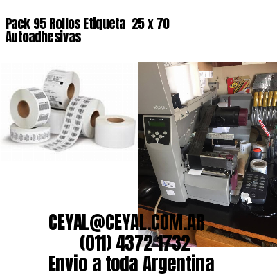 Pack 95 Rollos Etiqueta  25 x 70 Autoadhesivas