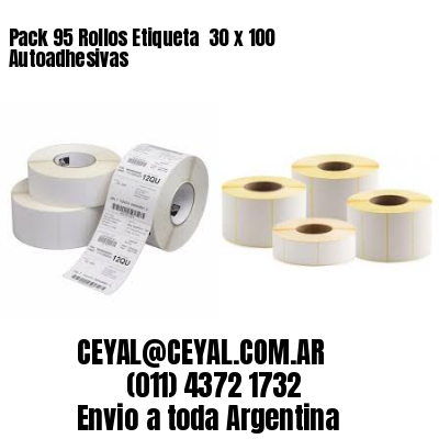 Pack 95 Rollos Etiqueta  30 x 100 Autoadhesivas
