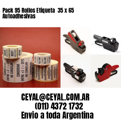 Pack 95 Rollos Etiqueta  35 x 65 Autoadhesivas