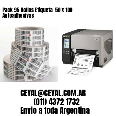 Pack 95 Rollos Etiqueta  50 x 100 Autoadhesivas