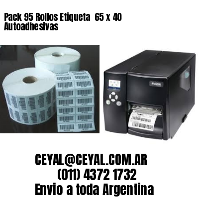 Pack 95 Rollos Etiqueta  65 x 40 Autoadhesivas