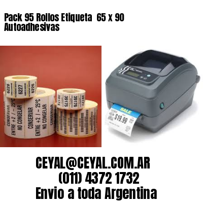Pack 95 Rollos Etiqueta  65 x 90 Autoadhesivas