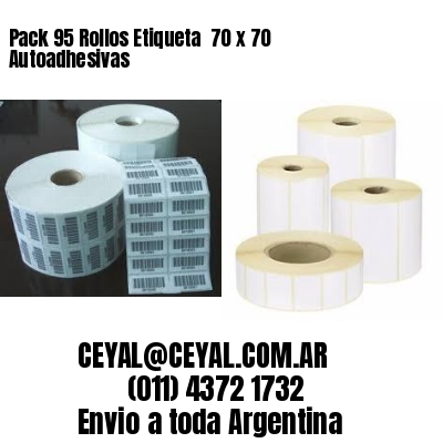 Pack 95 Rollos Etiqueta  70 x 70 Autoadhesivas