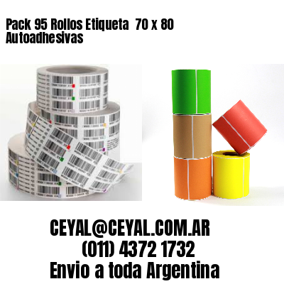 Pack 95 Rollos Etiqueta  70 x 80 Autoadhesivas