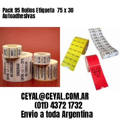Pack 95 Rollos Etiqueta  75 x 30 Autoadhesivas