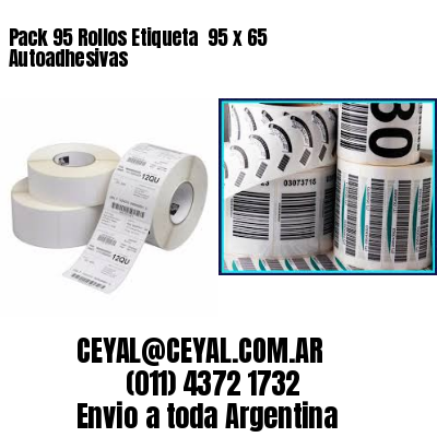 Pack 95 Rollos Etiqueta  95 x 65 Autoadhesivas