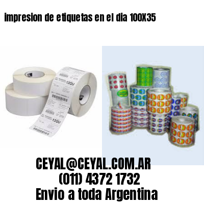 impresion de etiquetas en el dia 100X35