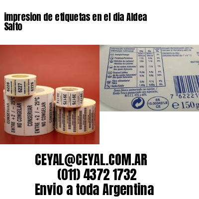 impresion de etiquetas en el dia Aldea Salto