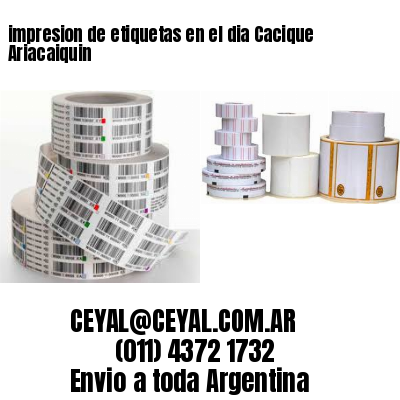 impresion de etiquetas en el dia Cacique Ariacaiquin