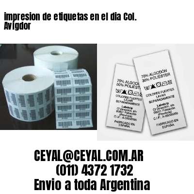impresion de etiquetas en el dia Col. Avigdor