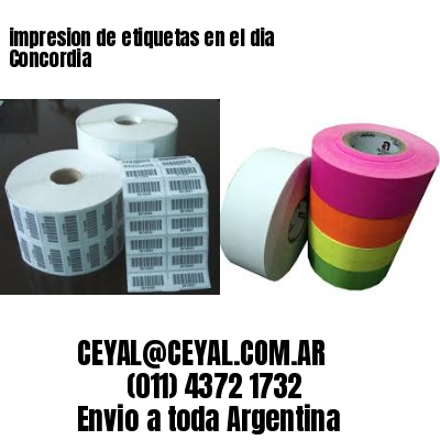 impresion de etiquetas en el dia Concordia