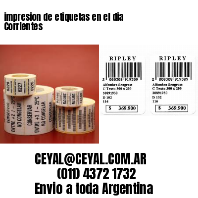 impresion de etiquetas en el dia Corrientes