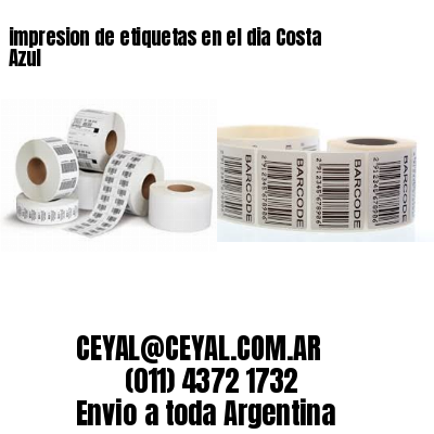 impresion de etiquetas en el dia Costa Azul