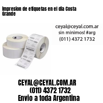 impresion de etiquetas en el dia Costa Grande