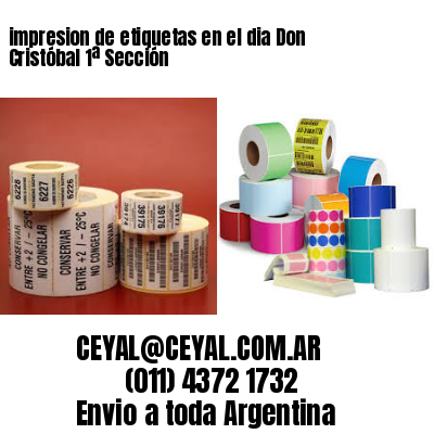 impresion de etiquetas en el dia Don Cristóbal 1ª Sección
