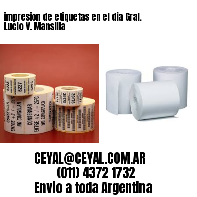 impresion de etiquetas en el dia Gral. Lucio V. Mansilla