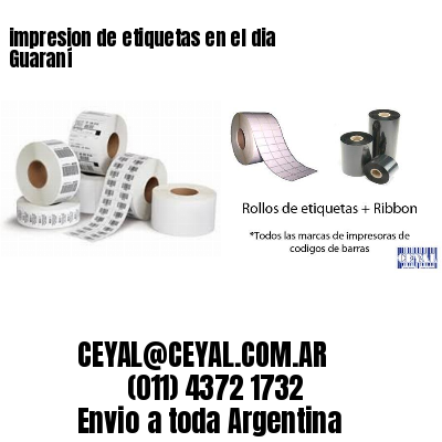 impresion de etiquetas en el dia Guaraní
