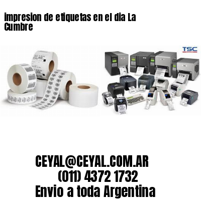 impresion de etiquetas en el dia La Cumbre