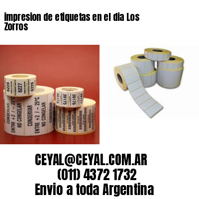 impresion de etiquetas en el dia Los Zorros