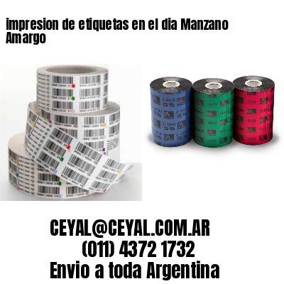impresion de etiquetas en el dia Manzano Amargo