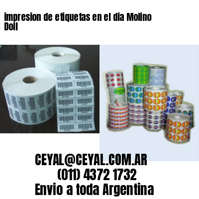 impresion de etiquetas en el dia Molino Doll