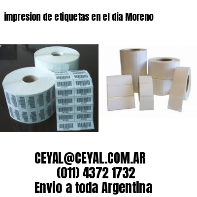 impresion de etiquetas en el dia Moreno