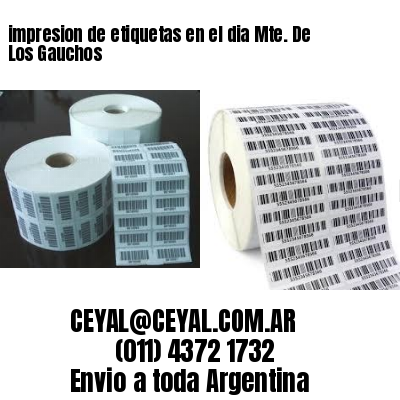 impresion de etiquetas en el dia Mte. De Los Gauchos