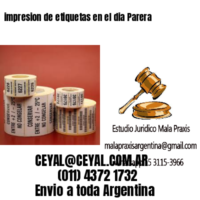 impresion de etiquetas en el dia Parera
