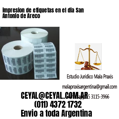impresion de etiquetas en el dia San Antonio de Areco