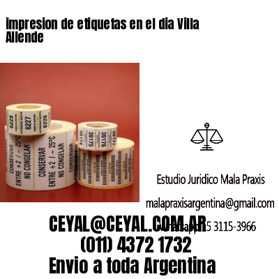 impresion de etiquetas en el dia Villa Allende