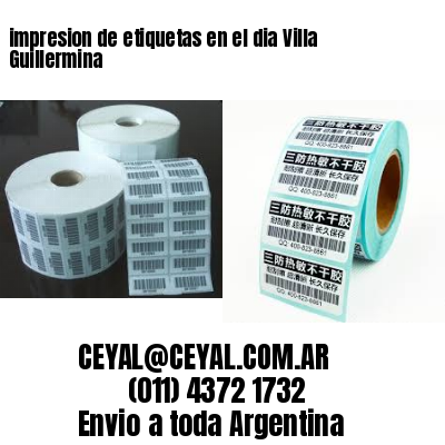 impresion de etiquetas en el dia Villa Guillermina