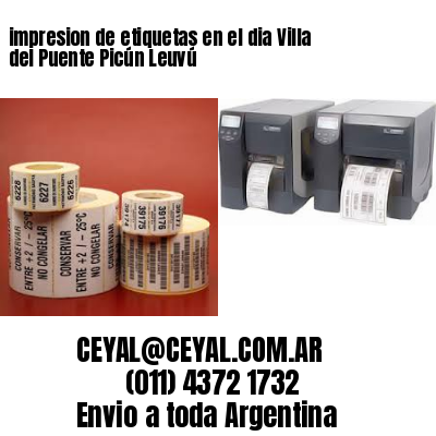 impresion de etiquetas en el dia Villa del Puente Picún Leuvú