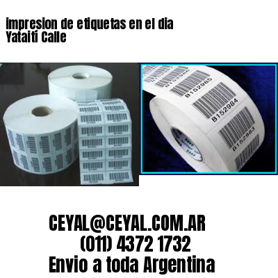 impresion de etiquetas en el dia Yataití Calle