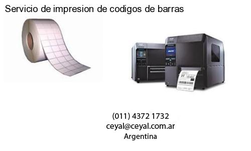 Servicio de impresion de codigos de barras