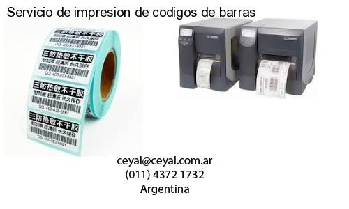 Servicio de impresion de codigos de barras