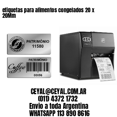 etiquetas para alimentos congelados 20 x 20Mm