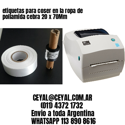 etiquetas para coser en la ropa de poliamida cebra 20 x 70Mm