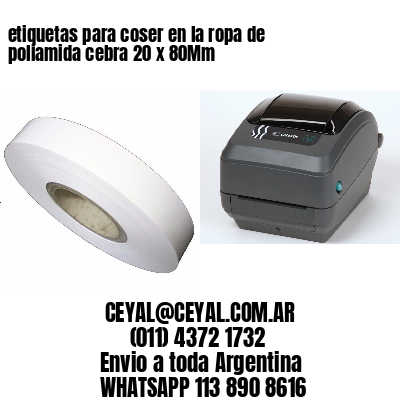 etiquetas para coser en la ropa de poliamida cebra 20 x 80Mm