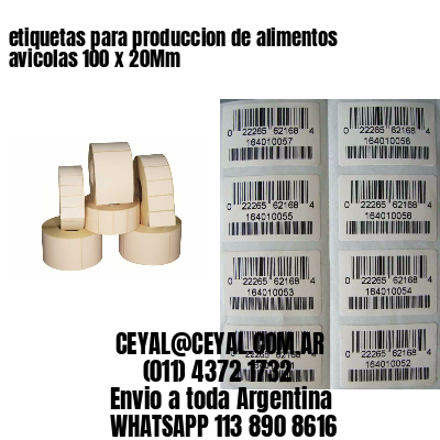 etiquetas para produccion de alimentos avicolas 100 x 20Mm