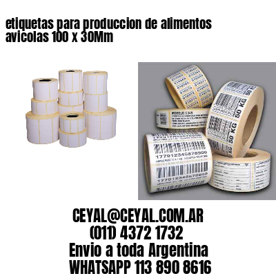 etiquetas para produccion de alimentos avicolas 100 x 30Mm