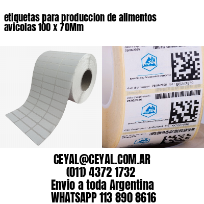 etiquetas para produccion de alimentos avicolas 100 x 70Mm