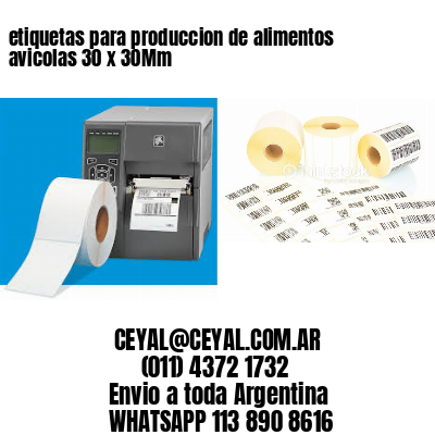 etiquetas para produccion de alimentos avicolas 30 x 30Mm